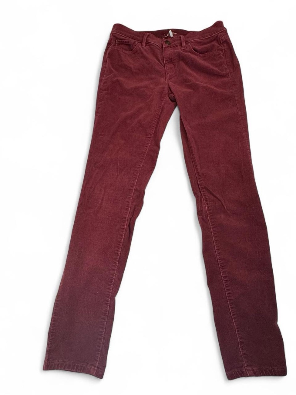 Ann Taylor LOFT Modern Skinny Corduroy Pants Size 27/4 Red Wine Classic Fall